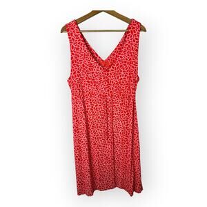 Fresh Produce Womens Large Pink Floral Sleeveless Stretchy Knit Jersey Dress